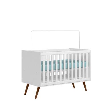 Imagem de Berço Americano Mini Cama Q Encanto Retrô Branco Acetinado  - QMOVI