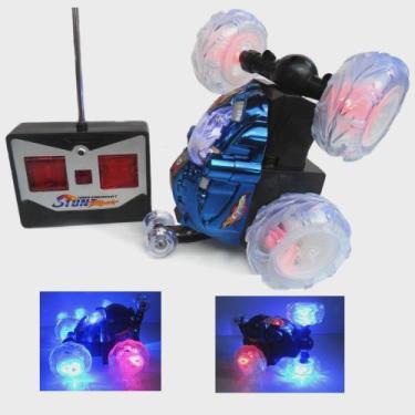 Imagem de Carrinho Controle Remoto 360 Maluco Luzes Musica Som (Azul) - Toy King