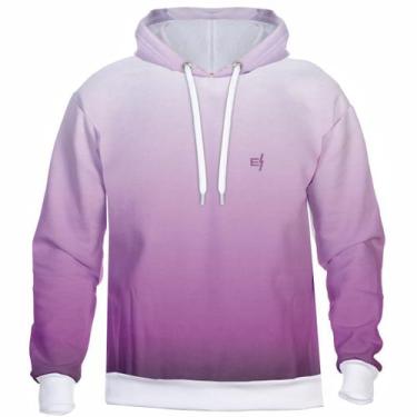 Imagem de Blusa de Frio Feminina Masculina Moletom Degrade Com Capuz Confortável