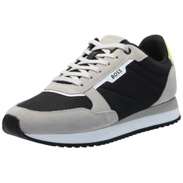 Imagem de BOSS Tênis masculino Kai Retro Style Low Profile, Preto/Aveia, 44