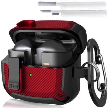 Imagem de AIRSPO Capa compatível com Samsung Galaxy Buds 3 e capa para Galaxy Buds 3 Pro com kit de limpeza, capa rígida militar com trava para Samsung Galaxy Buds 3 capas de carregamento sem fio, capas de