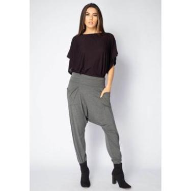 Imagem de Calça Saruel Malha com Bolso na Frente Mescla - G-Veste do 42 ao 44-Feminino