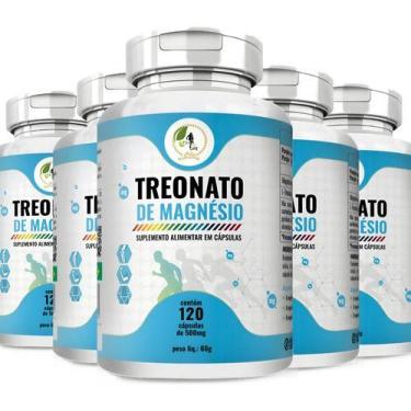Imagem de Kit C/5 Magnésio Treonato 500mg - 120 Cáps - Fits Life