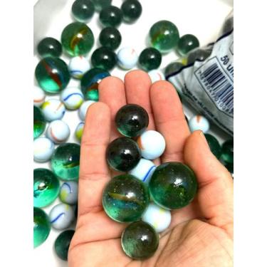 Imagem de 100 Bolinhas De Gude Mix C/ 3 Modelos Diferentes De Vidro - Escalda Pé
