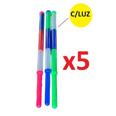 Imagem de kit 5 Brinquedos Bastão De Led Colorido 45 Cm Sortido - Lynx Produções
