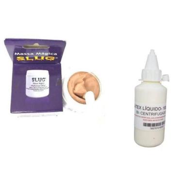 Imagem de Kit maquiagem artistica de terror látex 100ml + massa slug