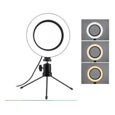 Imagem de Iluminador Ring Light 6 Polegadas (16cm) Com Tripe E Suporte - oem