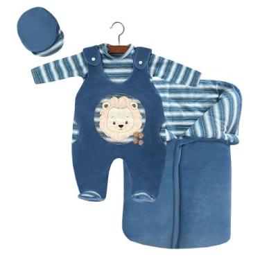 Imagem de Saida Maternidade Leão Jeans 022-26 - PEQUENO ANJO, Azul, RN