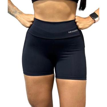 Imagem de Short Fitness Cintura Alta Modela Bumbum Drisheer, Preto, G