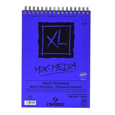 Imagem de Bloco Espiral Papel XL Mix Media A4 Canson 300g/m2 C/30fls