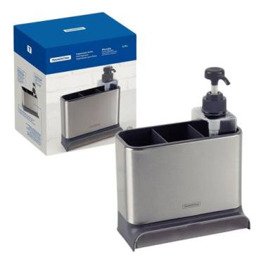 Imagem de Suporte Organizador Para Pia Tramontina Plurale Aço Inox com Dosador