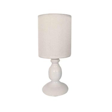 Imagem de Abajur De Plástico Com Cúpula Em Linho e PVC 28cm Bivolt