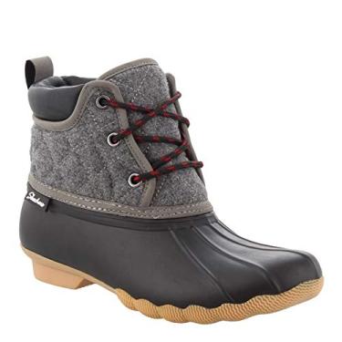 Imagem de Skechers Bota feminina Pond Lil Puddles Mid acolchoada com cadarço e sola impermeável, Preto/Carvão, 34