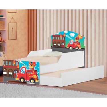 Imagem de Mini Cama Infantil com Auxiliar Pop Resgate Bombeiro - Cambel
