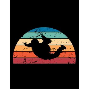 Imagem de Sunset Retro Base jumping Sunset Vintage skydiver Sunrise: Daily Notebook (8.5x11)