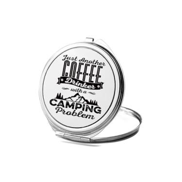 Imagem de SpreadPassion Apenas mais um bebedor com um espelho compacto de problema de acampamento, espelho fotográfico, espelho de maquiagem de viagem pequeno espelho portátil, espelho de bolso portátil, ideia