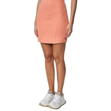 Imagem de Saia Colcci Justa Alta Salmão Feminina-Feminino