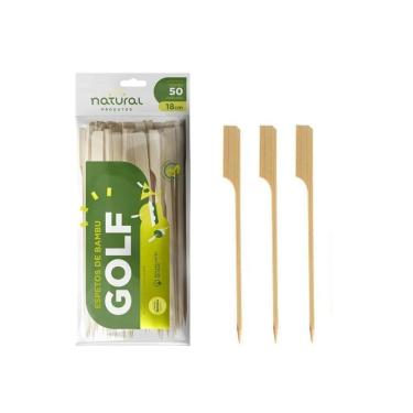 Imagem de Espeto Bambú Golf Petiscos Lanches 18 Cm - 250 Unidades