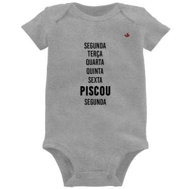 Imagem de Body Bebê Piscou, segunda - Foca na Moda, Cinza, M