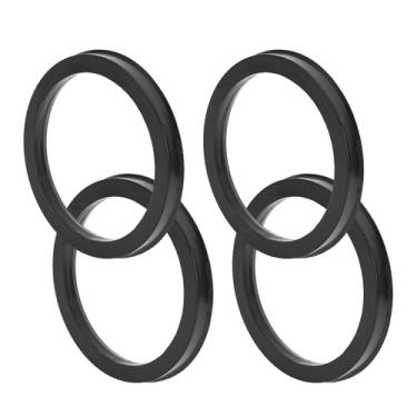 Imagem de TUCKBOLD Anéis centralizados no cubo da roda do carro Rodas duráveis Eixo central amortecedor Hubrings preto 4 peças OD 112,1 mm para ID 87,1 mm policarbonato