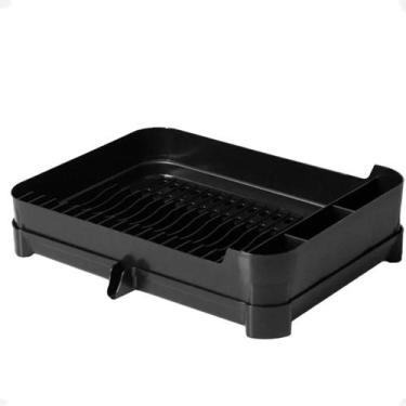 Imagem de Escorredor de Pratos Louça C/ Bandeja 40,5X32X10,5 Fly Preto - Paramou