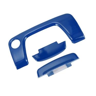 Imagem de REPAIROCK 1 conjunto de tampa de botão de interruptor de apoio de braço para console central para Jeep Wrangler JL JLU 2018-2024 Descanso de braço central adesivo de tampa de botão aberto ABS azul