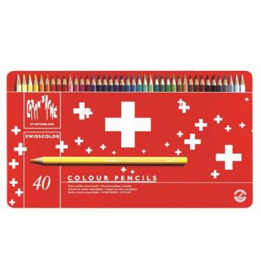 Imagem de Lápis de Cor Aquarelável, Caran D'Ache, Swisscolor, 1285.740, 40 Cores