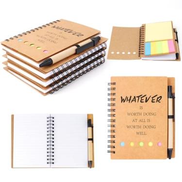 Imagem de ERUW 4 Set Spiral Notebook with Pen,Prayer Journal,Christian Journal,60 Sheets,Office/School Supplies,Inspirational Journals Notepads,Employee Appreciation Gifts Notebooks for Students/Teachers Work