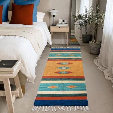 Imagem de 1 Tapete Quarto Kilim Original Algodão Beira Cama 60x180 M03 - IDEALIZ