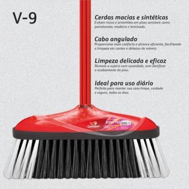 Imagem de Vassoura Multiuso Varre Fácil Com Cabo Cerdas Sintetica Cruzadas Agarr