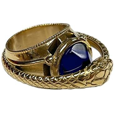 Imagem de costumebase WHEEL OF TIME Aes Sedai Ring channeler ouroboros snake props mage the wizard (tamanho 7), US Size 7, Aço inoxidável, Zircão