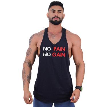 Imagem de Regata Super Cavada Masculina MXD Conceito No Pain No Gain Letreiro-Masculino