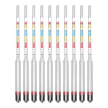 Imagem de 10 pacotes de hidrômetro de escala tripla, hidrômetro de álcool de vidro, equipamento de destilação de gravidade específica para vinho, cerveja, hidromel, kombucha