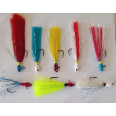 Imagem de Kit isca articial streamer jig cores variadas anzol black reforçado - 