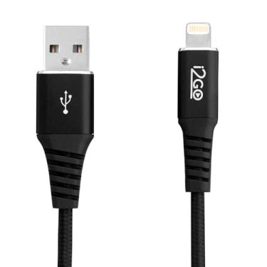 Imagem de Cabo Iphone/Cabo Lightning I2GO Certificado MFi 2m 2,4A Nylon Trançado Preto - I2GO PRO