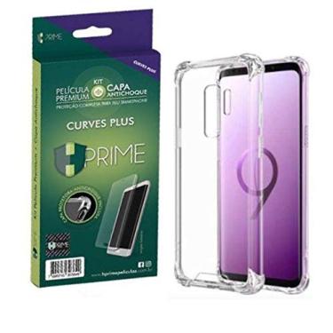 Imagem de Kit Pelicula Curves Pro + Capa transparente TPU para Samsung Galaxy S9 Plus, HPrime, Película Protetora de Tela para Celular, Transparente