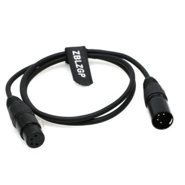 Imagem de ZBLZGP Cabo de extensão XLR de 4 pinos macho para XLR fêmea de 4 pinos para monitor de câmera Godox VL150 VL200 VL300 iluminação LED (cabo XLR regular de 4 pinos, 1M)