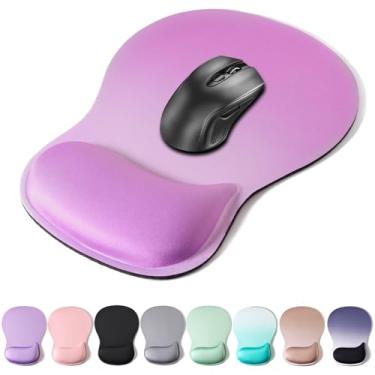 Imagem de Mouse pad suporte de pulso, mousepad ergonômico com almofada de descanso de pulso de espuma de memória, base de borracha antiderrapante para jogos para alívio da dor e fácil digitação, laptop de