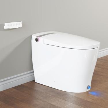 Imagem de SOTOMO Vaso sanitário inteligente YA80, bidê alongado moderno de uma peça com assento aquecido, tampa de abertura/fechamento automático, descarga automática de 1,28 GPF, água quente, operação remota e