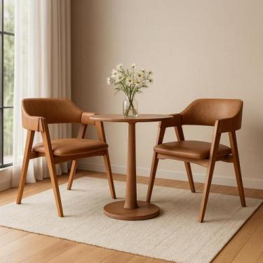 Imagem de Kit 2 Cadeiras de Jantar Verona Encosto Concha material sintético Luxo