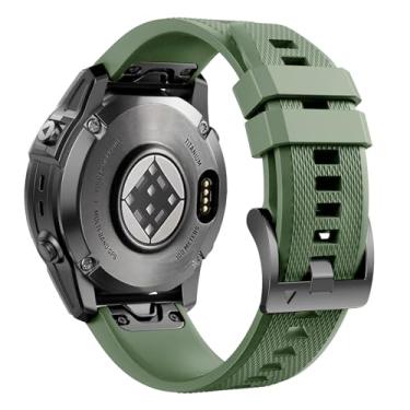 Imagem de Threeeggs Pulseira Garmin Fenix 6, pulseira de relógio de ajuste rápido de 22 mm compatíveis com smartwatch Fenix 5 Plus Fenix 6 Pro Fenix 7 Pro Forerunner 965 955 945 935 (verde militar)
