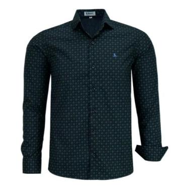 Imagem de Camisa Social Estampada Manga Longa Amil Comfort Não Amassa 1807, Cor 