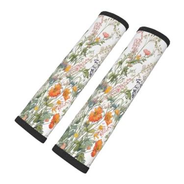 Imagem de DXTKWL Capa para cinto de segurança, flores silvestres, folhas, borboleta, macia, segurança, carro, automóvel, almofadas para cinto de segurança, almofada, capas de alça de ombro para carros ou bolsas