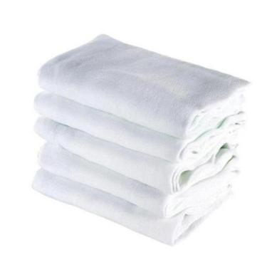 Imagem de Kit Com 5 Fralda De Pano Luxo Lisa Bebê 100% Algodão 70X70 - Dugu