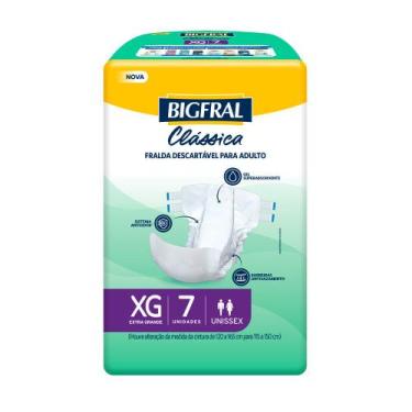 Imagem de Fralda Bigfral Clássica Tamanho XG com 7 Unidades