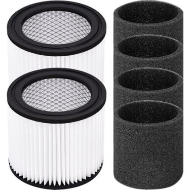 Imagem de 90398 Shop Vac Filters Substituição para Shop Vac Type AA cartucho filtro 90398/118692, 9039800, 9039833 (pacote com 2), com 4 espuma