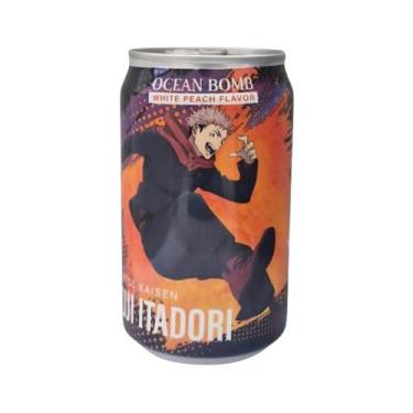 Imagem de Refrigerante Ocean Bomb Lata 330 ml Sabor Pêssego Jujutsu Kaisen, Yuji