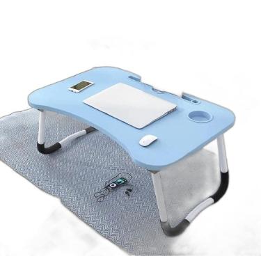 Imagem de Mesa Portátil Dobrável Para Notebook Cama Refeição - Azul