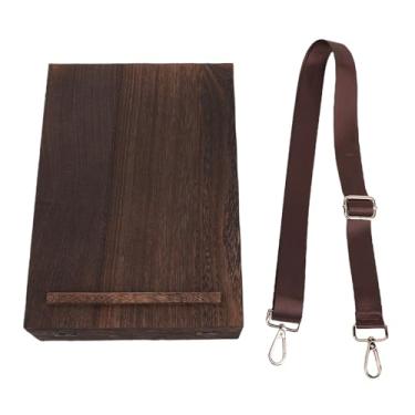Imagem de YWBL-WH Bolsa de Pós -homem de Madeira, Caixa de Ferramentas de Artistas Portáteis, Organizador de Cavalete de Mesa Com Cinta de Couro para Escrever, Desenhar, Esboçar, Material de