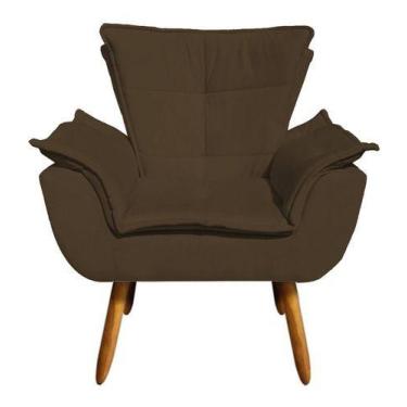 Imagem de Poltrona Opala Consultório Recepção - Suede Marrom - King Lar